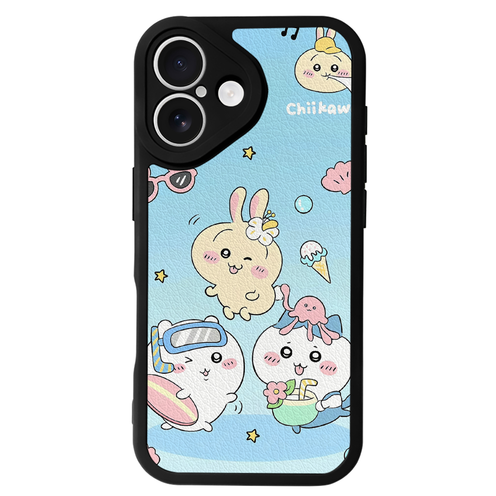 （画像用） ちいかわ Chii-kawa 【iPhone 16シリーズ対応】シリコンスマホケース（レザー調） 材質：シリコン